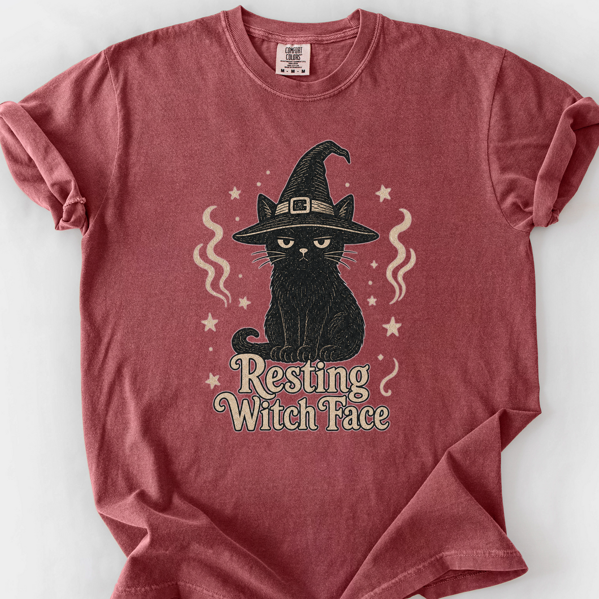 Resting Witch Face T-Shirt — Brick