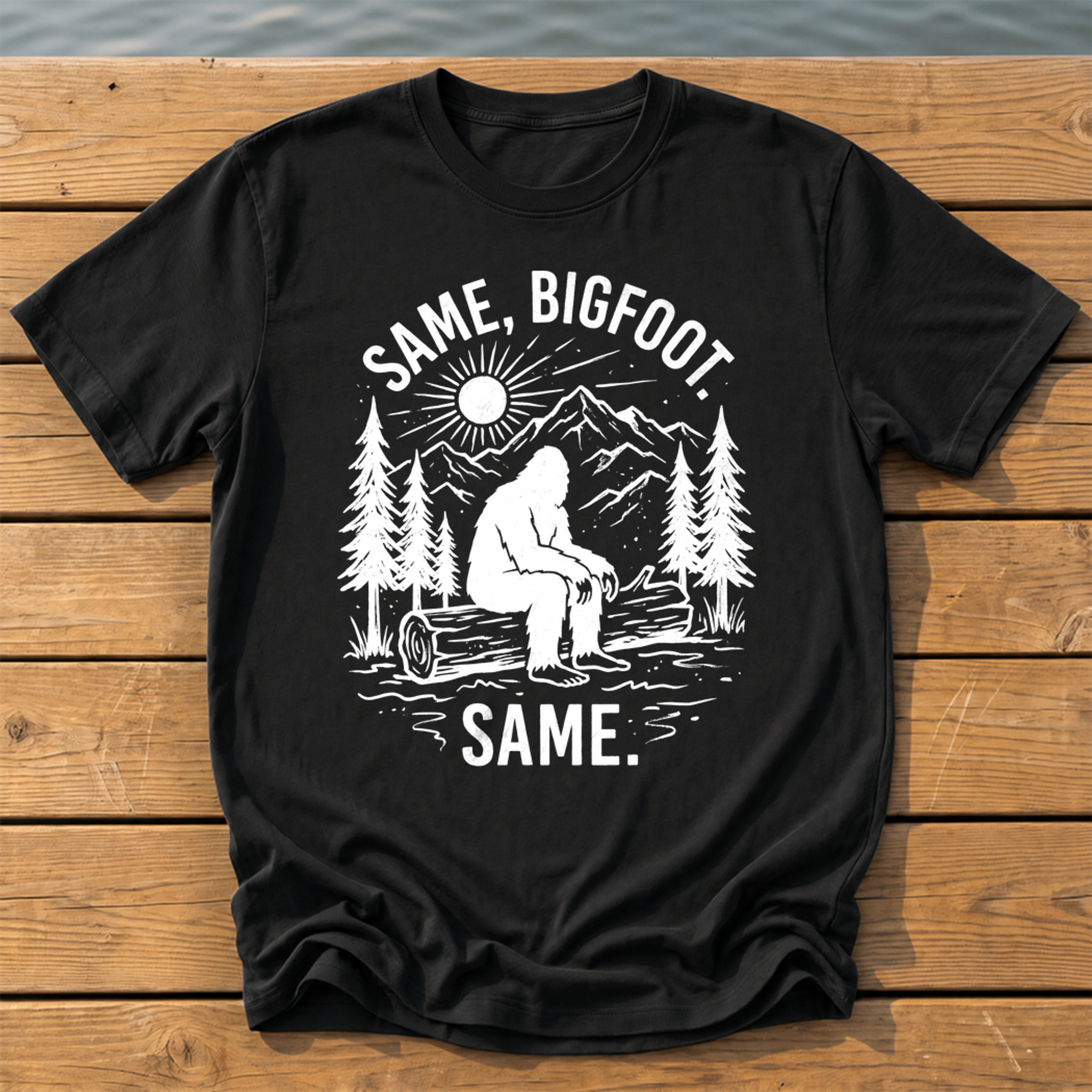 Same Bigfoot Same T-Shirt — Black