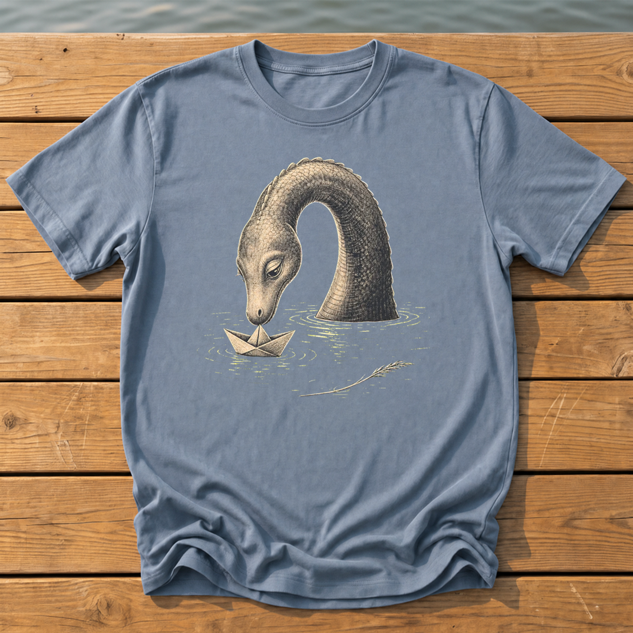 Sea Creature Paper Boat T-Shirt — Blue Jean