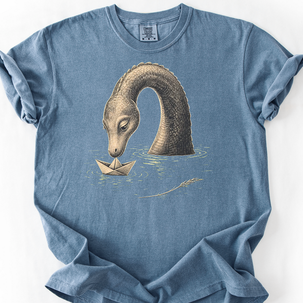 Sea Creature Paper Boat T-Shirt — Blue Jean