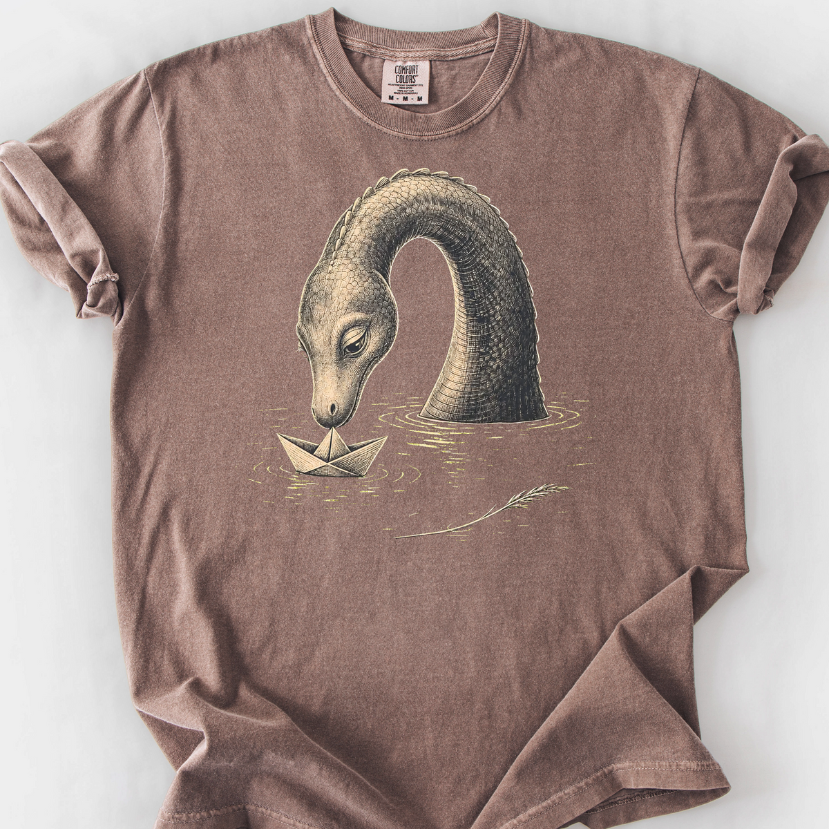 Sea Creature Paper Boat T-Shirt — Espresso