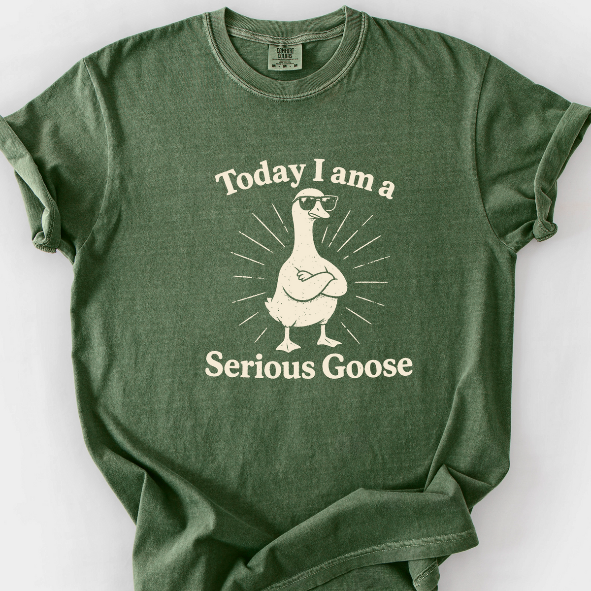 Serious Goose (LV) T-Shirt — Moss