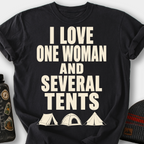 I Love One Woman and Several Tents T-Shirt — Black
