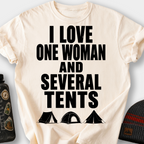 I Love One Woman and Several Tents T-Shirt — Ivory