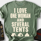 I Love One Woman and Several Tents T-Shirt — Moss