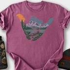 Shaka Landscape T-Shirt — Berry