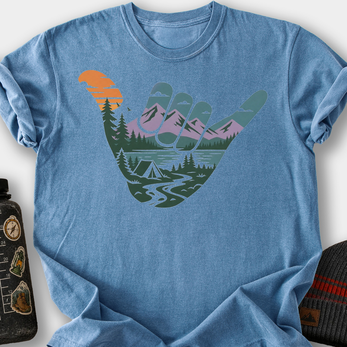 Shaka Landscape T-Shirt — Blue Jean