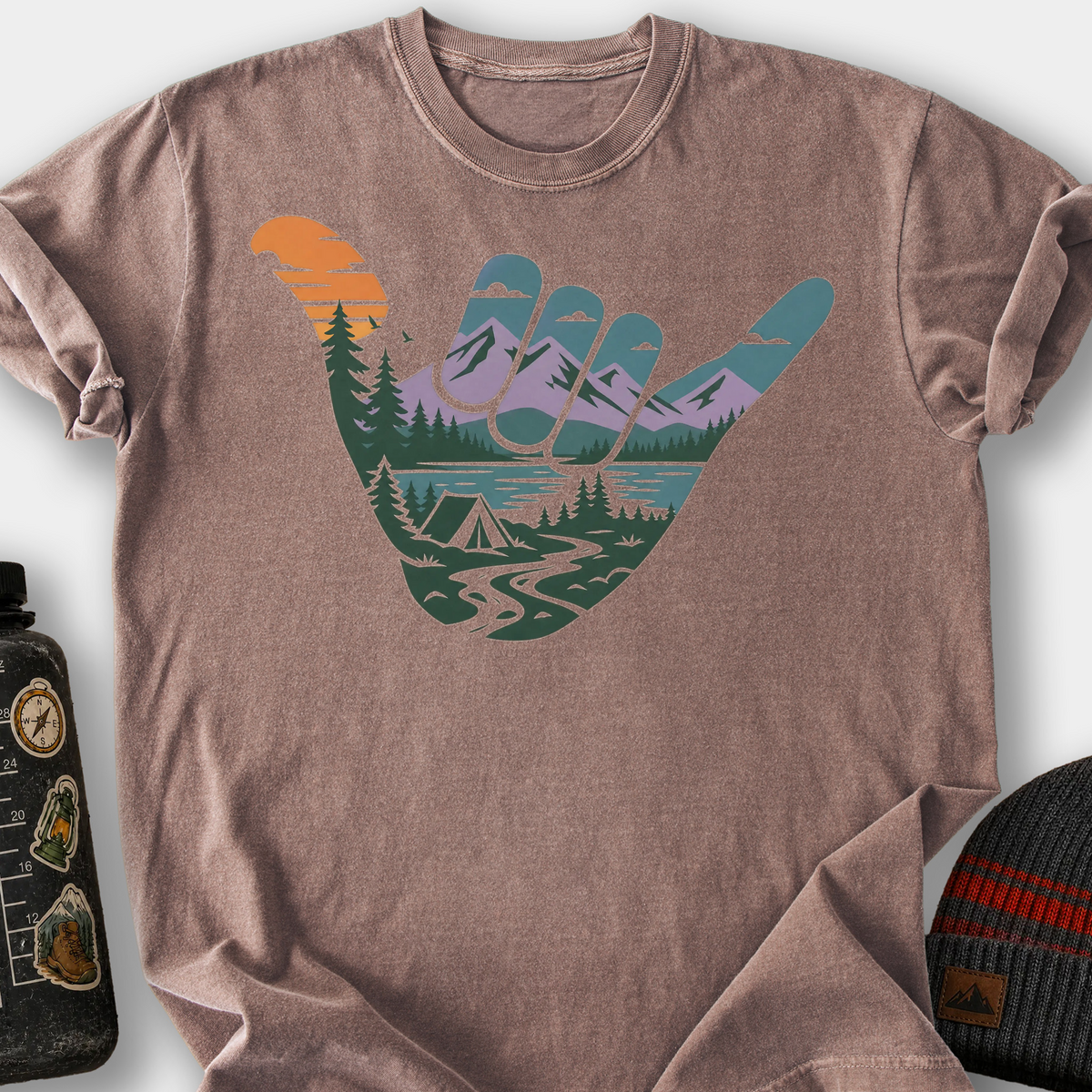 Shaka Landscape T-Shirt — Espresso