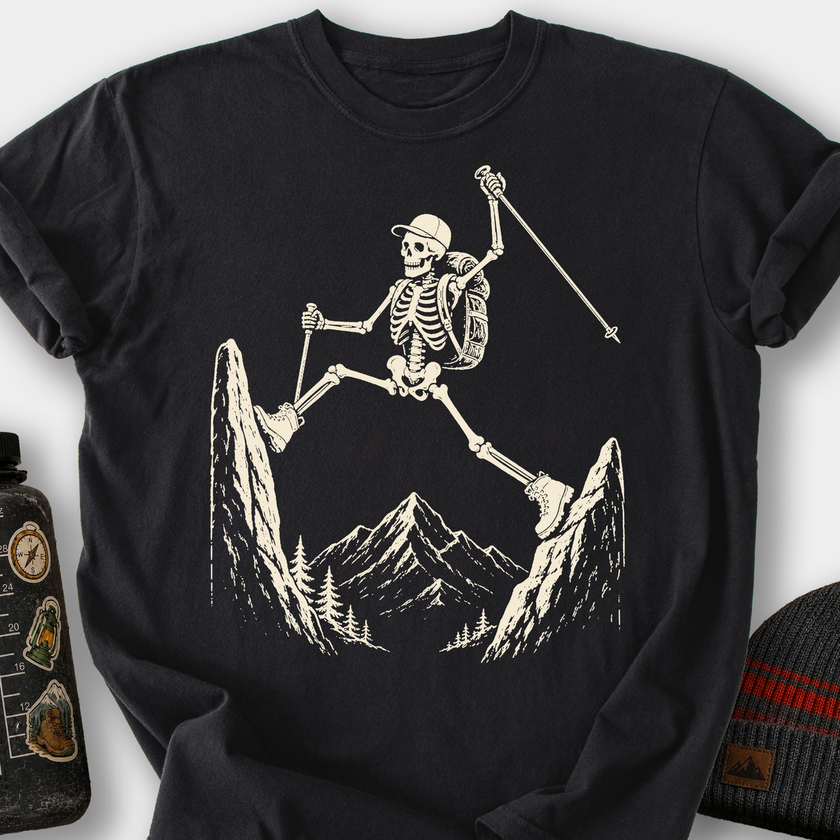 Skeleton Splits T-Shirt — Black