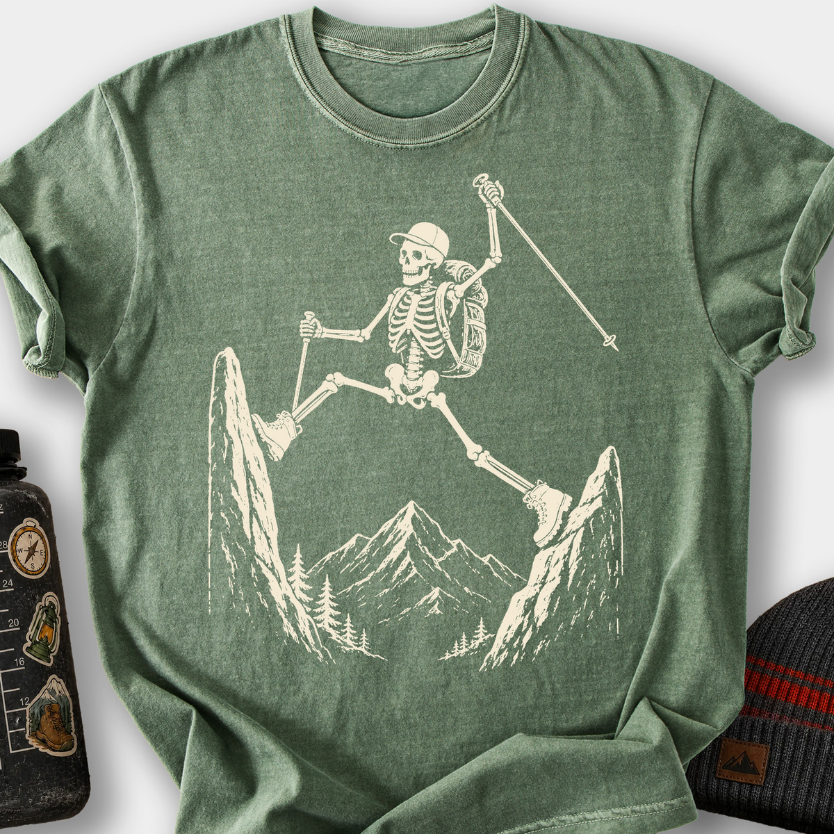 Skeleton Splits T-Shirt — Moss