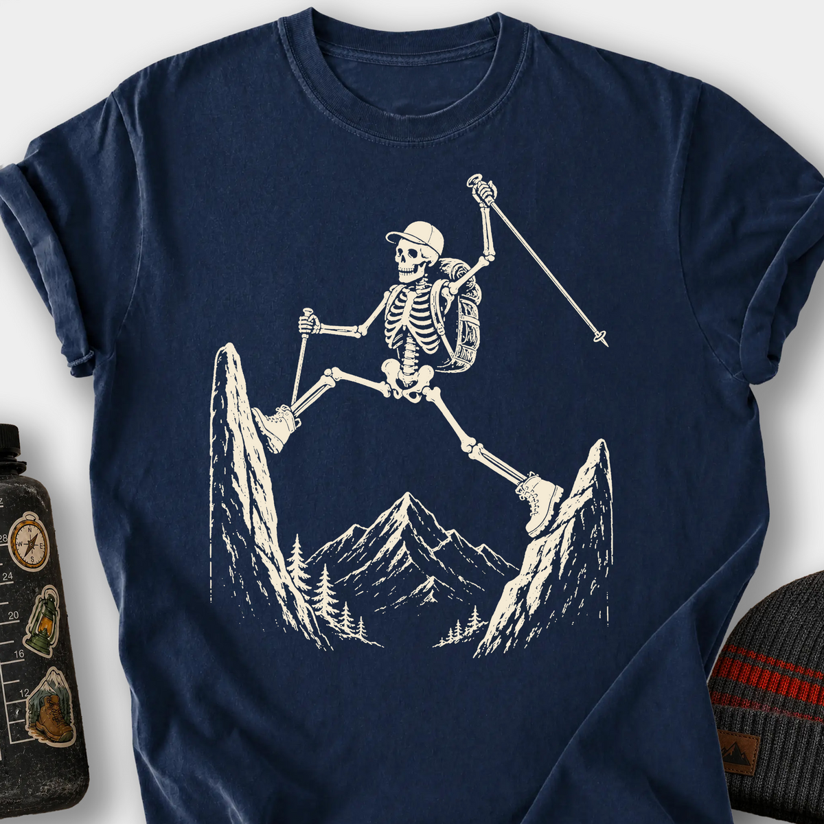 Skeleton Splits T-Shirt — Navy