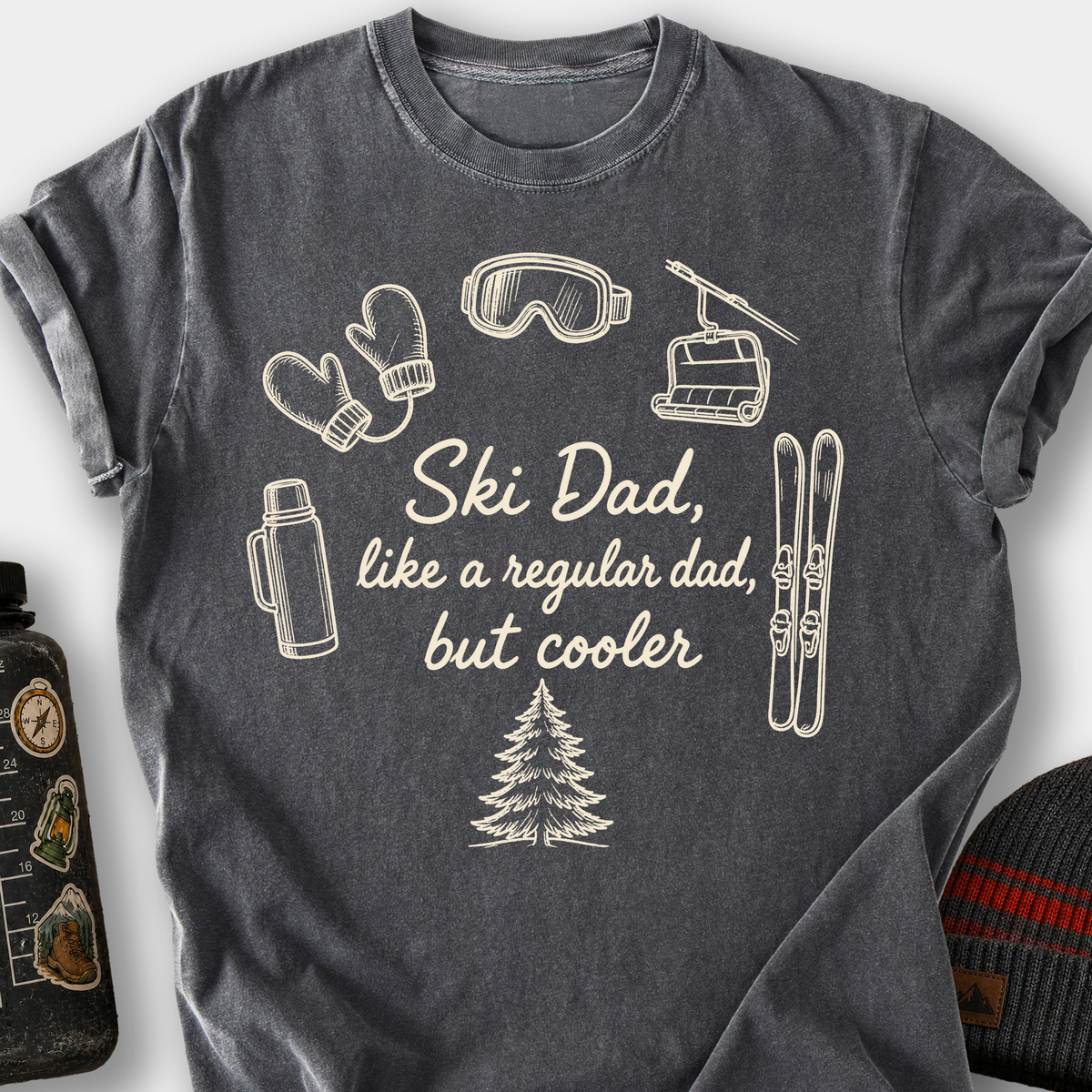 Ski Dad (Gear Ring) T-Shirt — Pepper