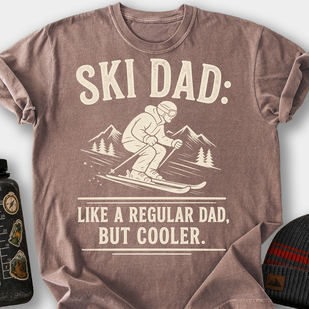 Ski Dad, Like a Regular Dad But Cooler T-Shirt — Espresso