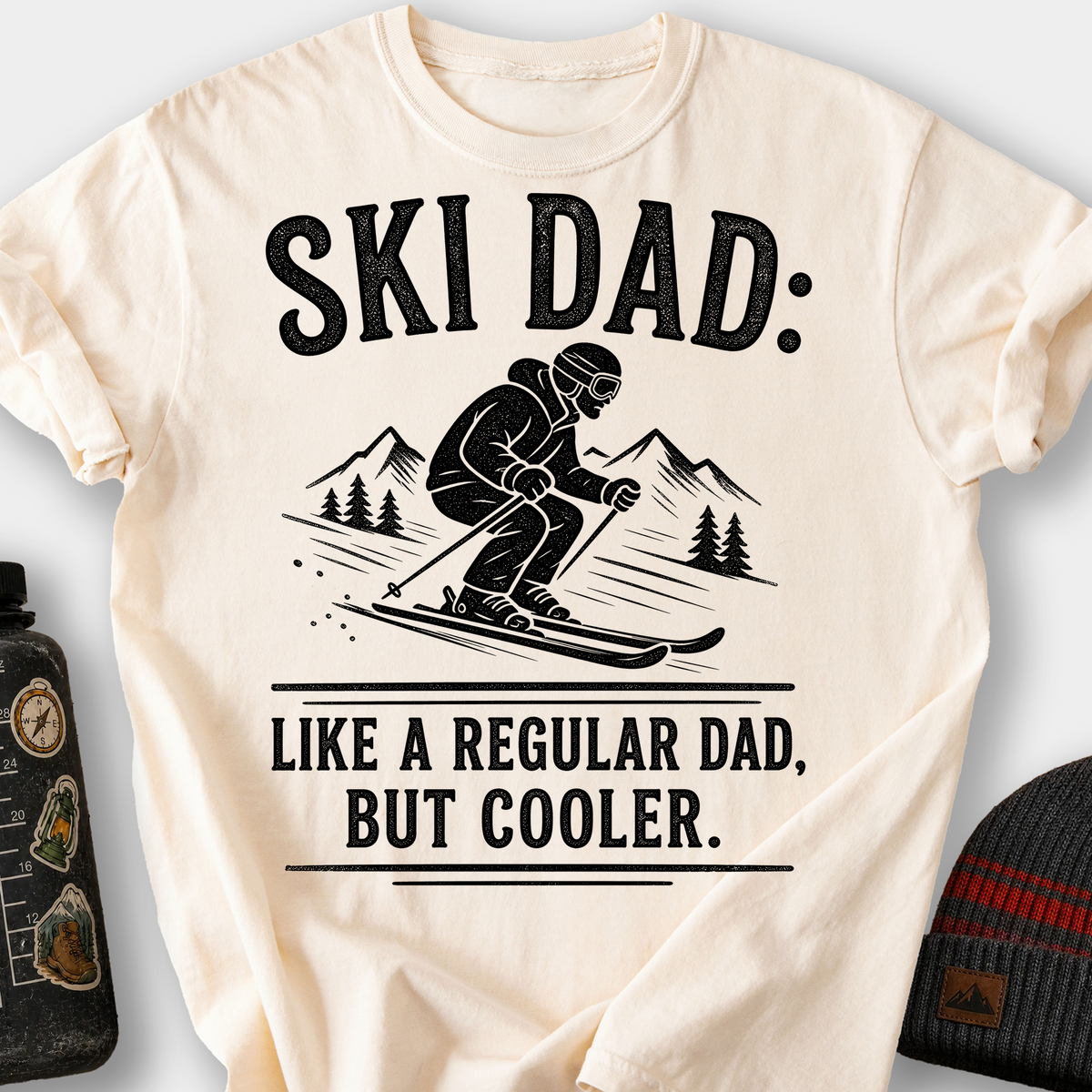Ski Dad, Like a Regular Dad But Cooler T-Shirt — Ivory