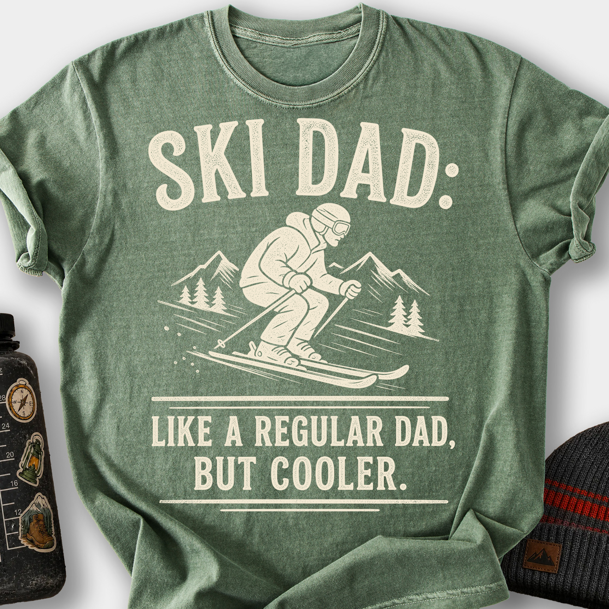 Ski Dad, Like a Regular Dad But Cooler T-Shirt — Moss