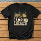 Sleeping Where Bears Live T-Shirt — Black