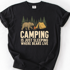 Sleeping Where Bears Live T-Shirt — Black