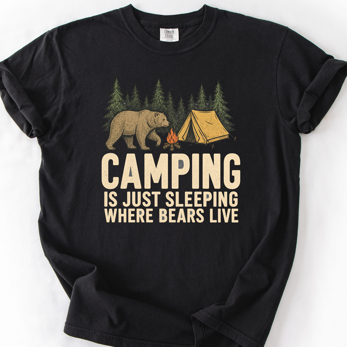 Sleeping Where Bears Live T-Shirt — Black