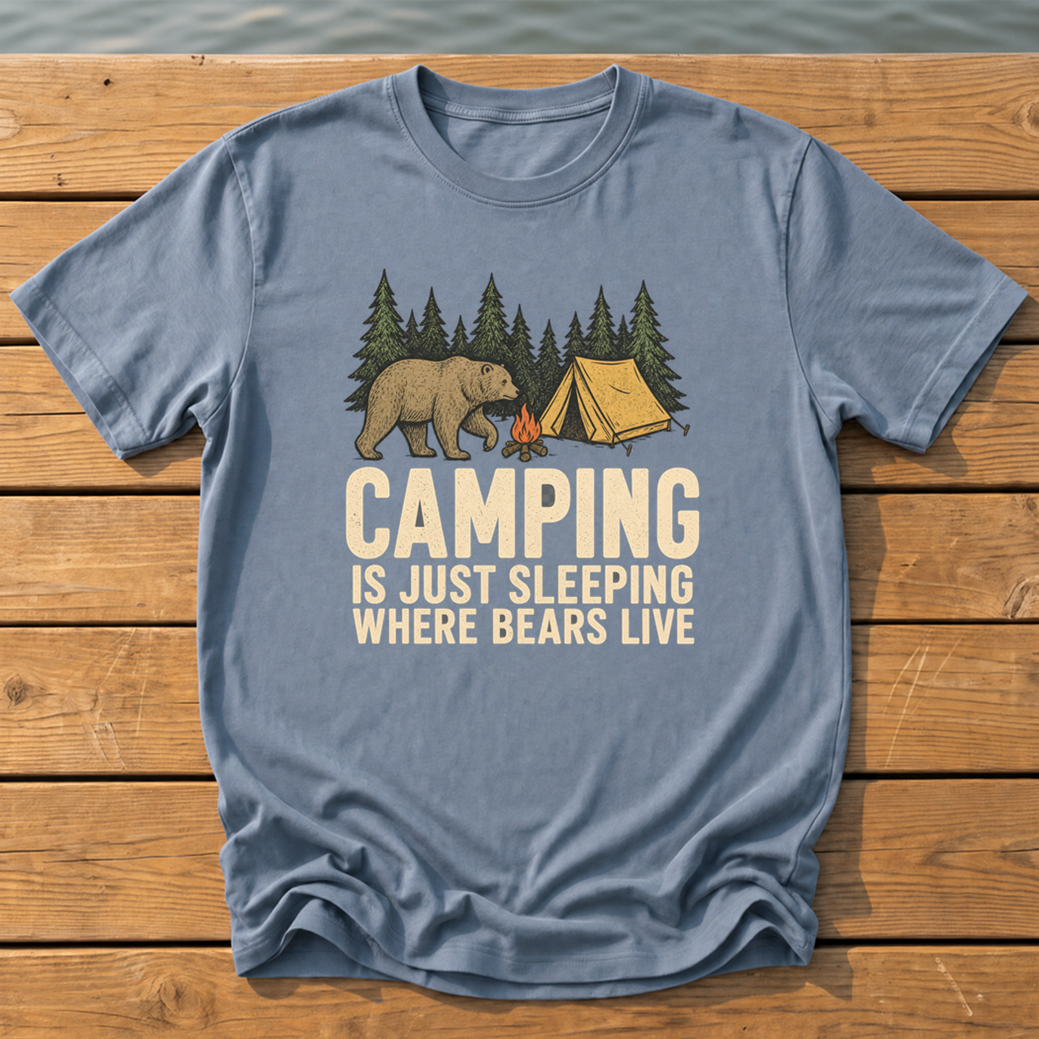 Sleeping Where Bears Live T-Shirt — Blue Jean