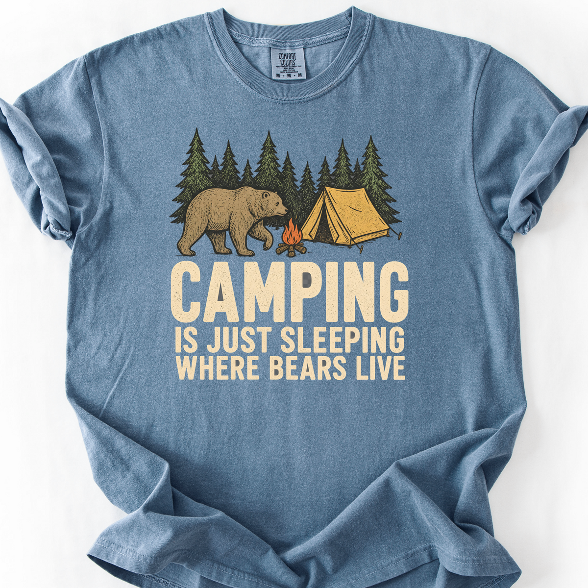 Sleeping Where Bears Live T-Shirt — Blue Jean