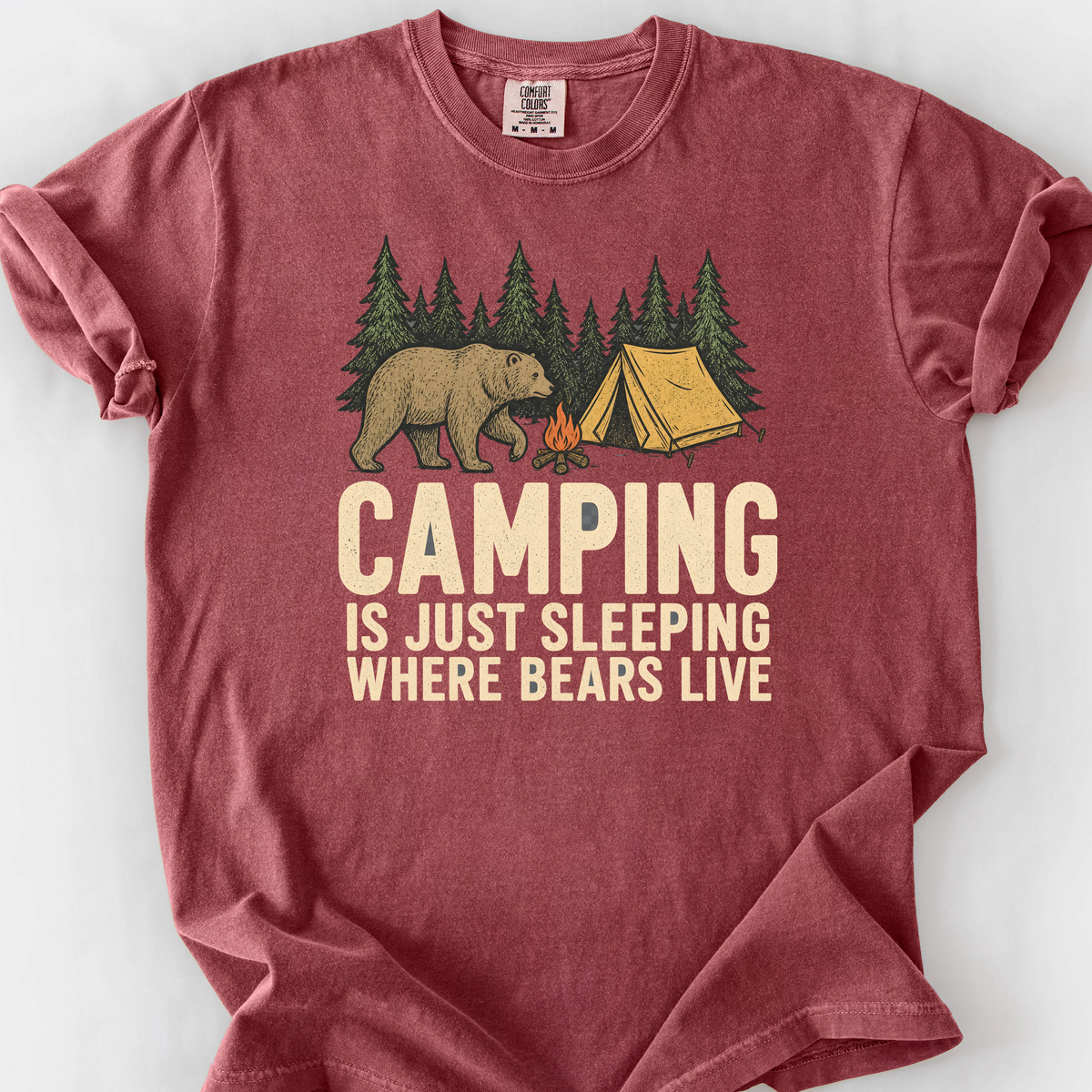 Sleeping Where Bears Live T-Shirt — Brick