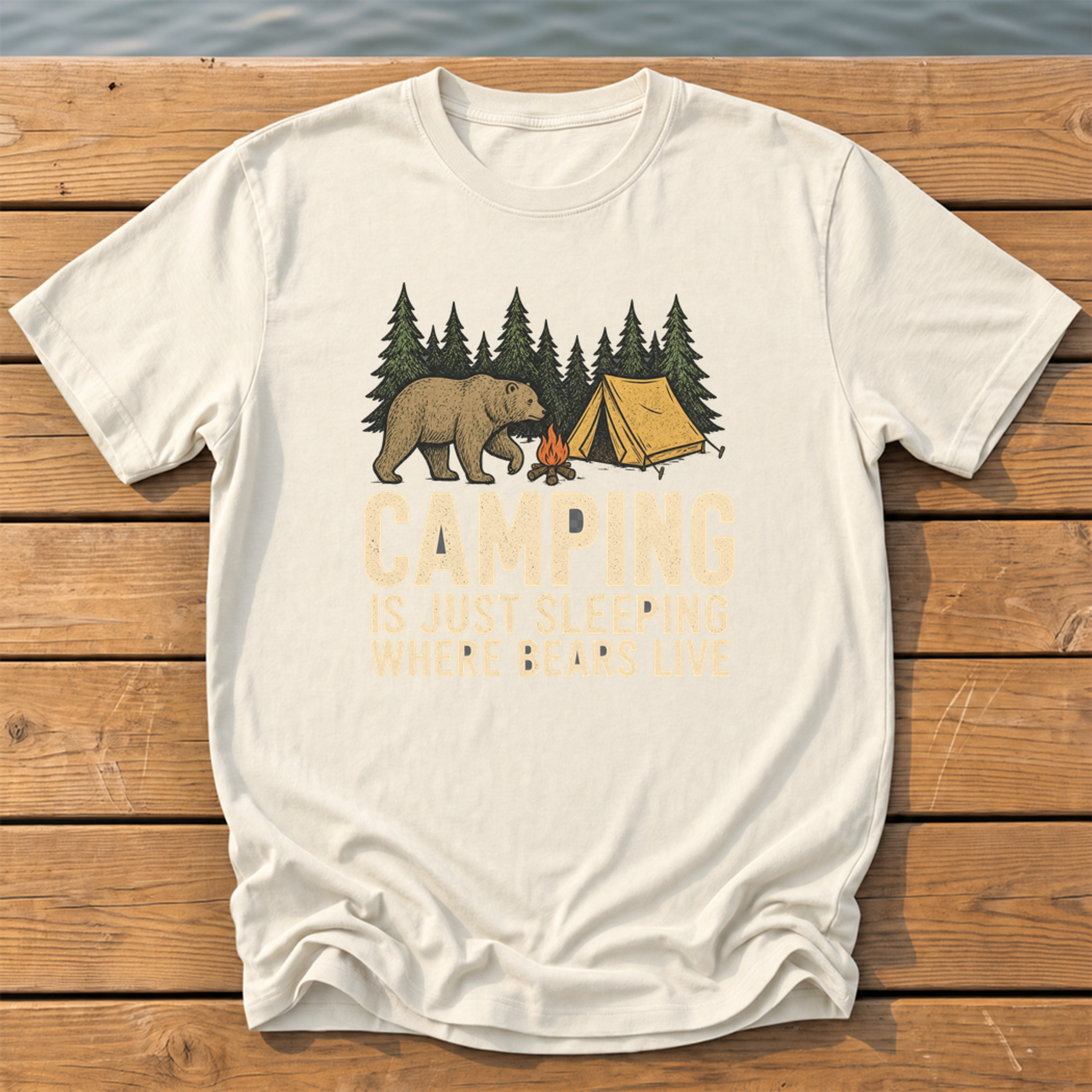 Sleeping Where Bears Live T-Shirt — Ivory
