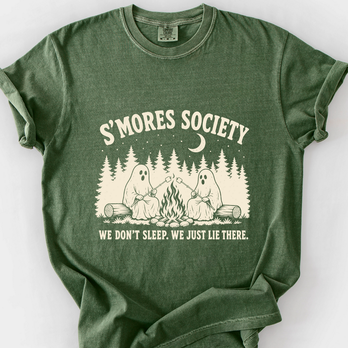 Smores Society T-Shirt — Moss