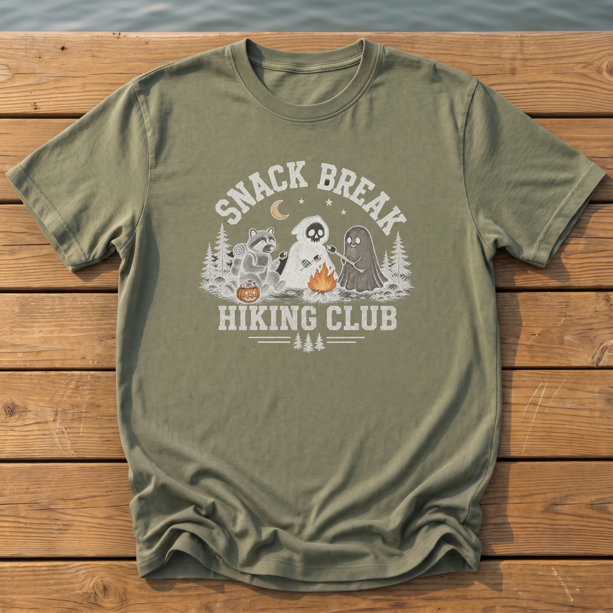 Snack Break Hiking Club T-Shirt — Moss
