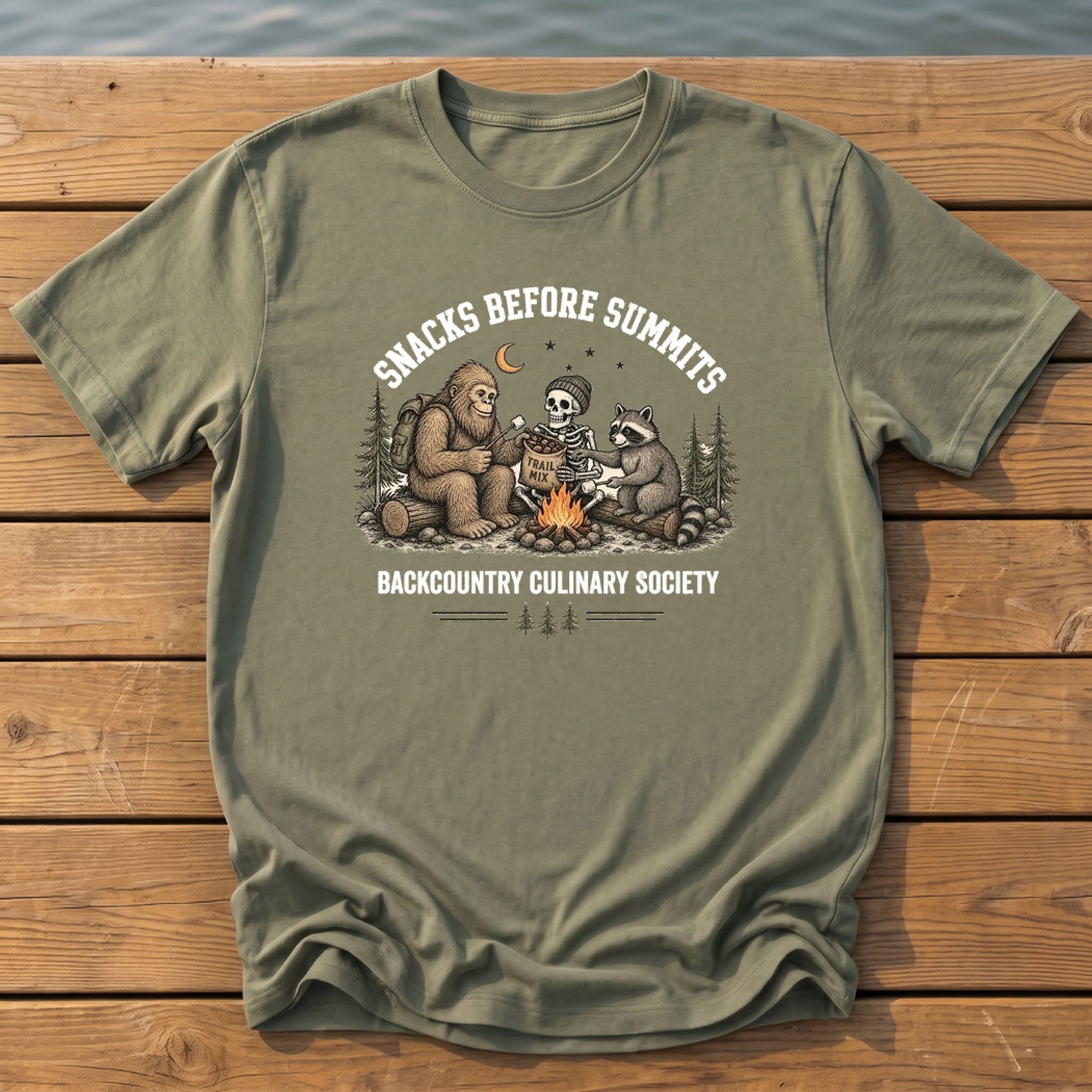 Snacks Before Summits T-Shirt — Moss