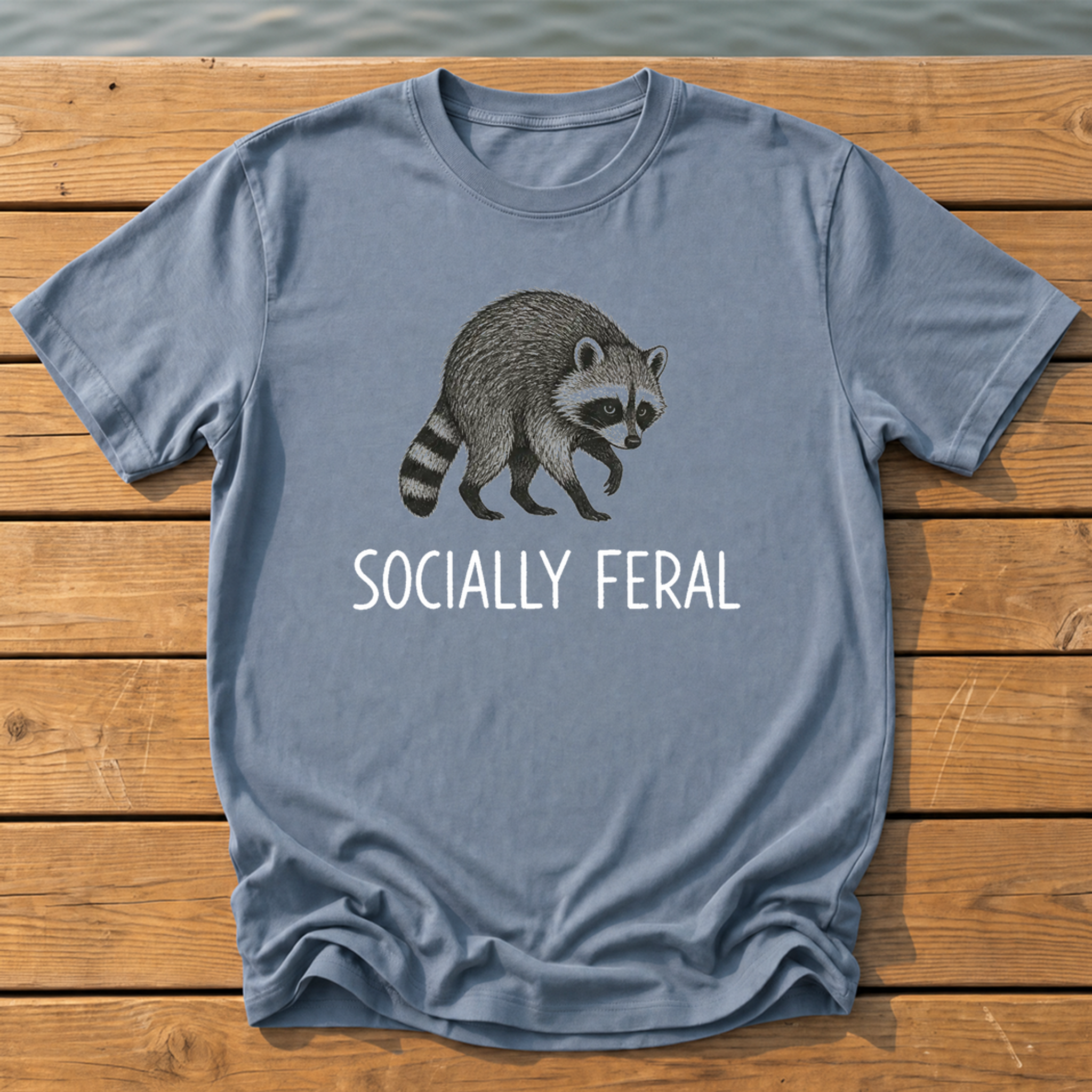 Socially Feral T-Shirt — Blue Jean