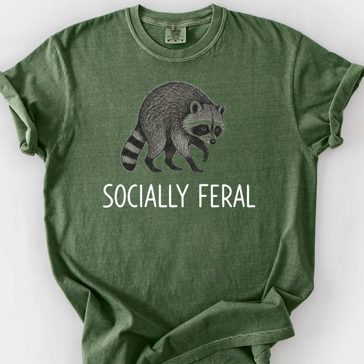 Socially Feral T-Shirt — Moss
