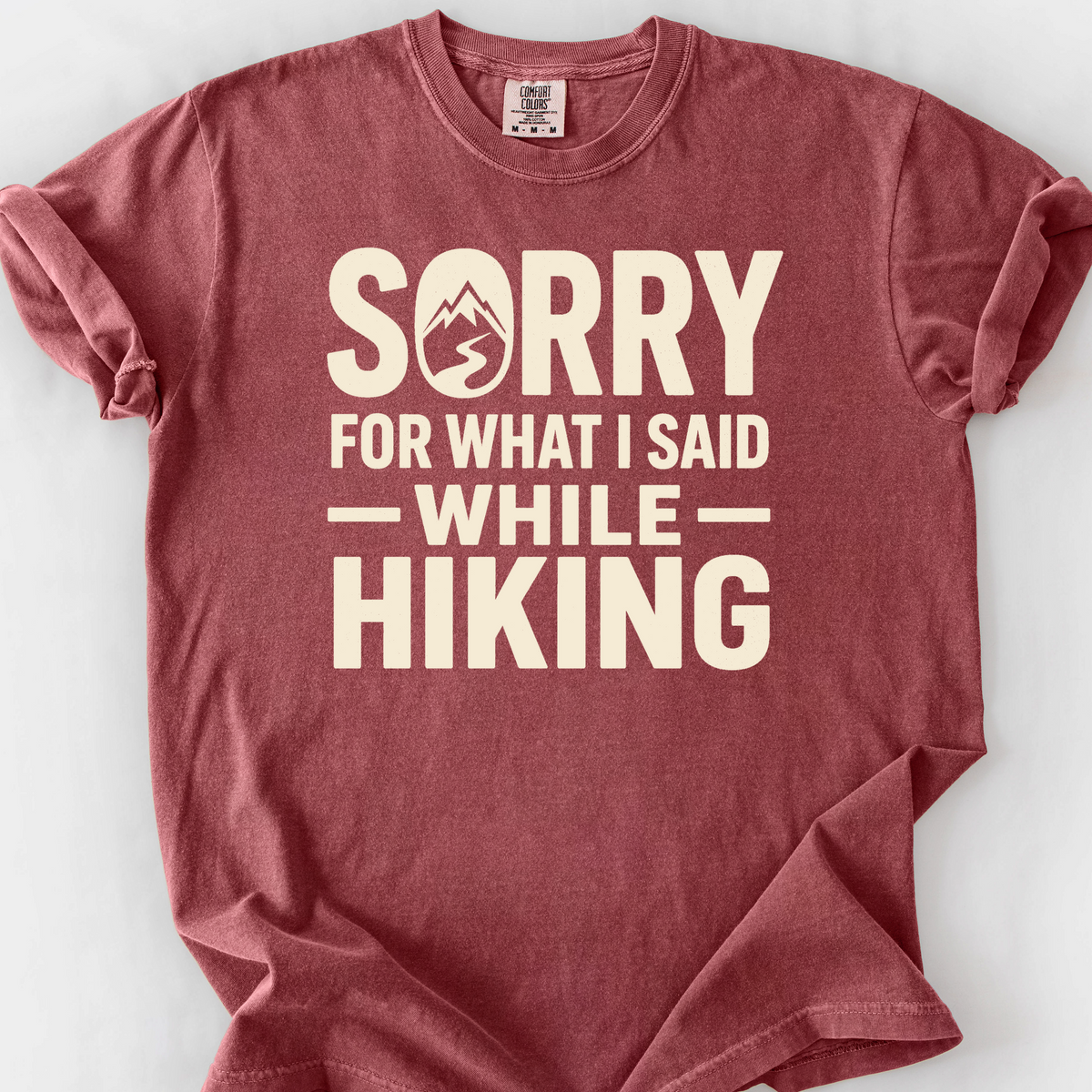 Sorry For What I Said While Hiking T-Shirt — Brick
