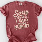 Sorry For What I Said While Hungry T-Shirt — Brick