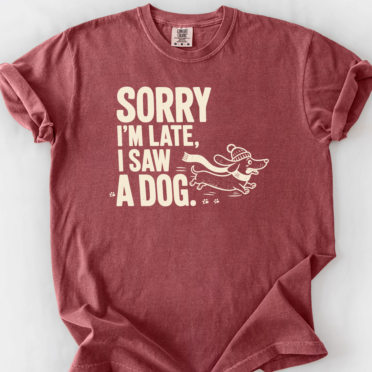 Sorry Im Late I Saw A Dog T-Shirt — Brick