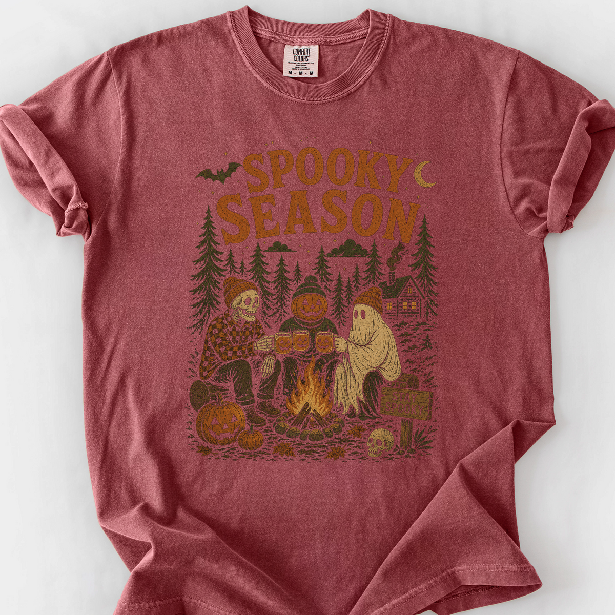 Spooky Season Campfire T-Shirt — Brick