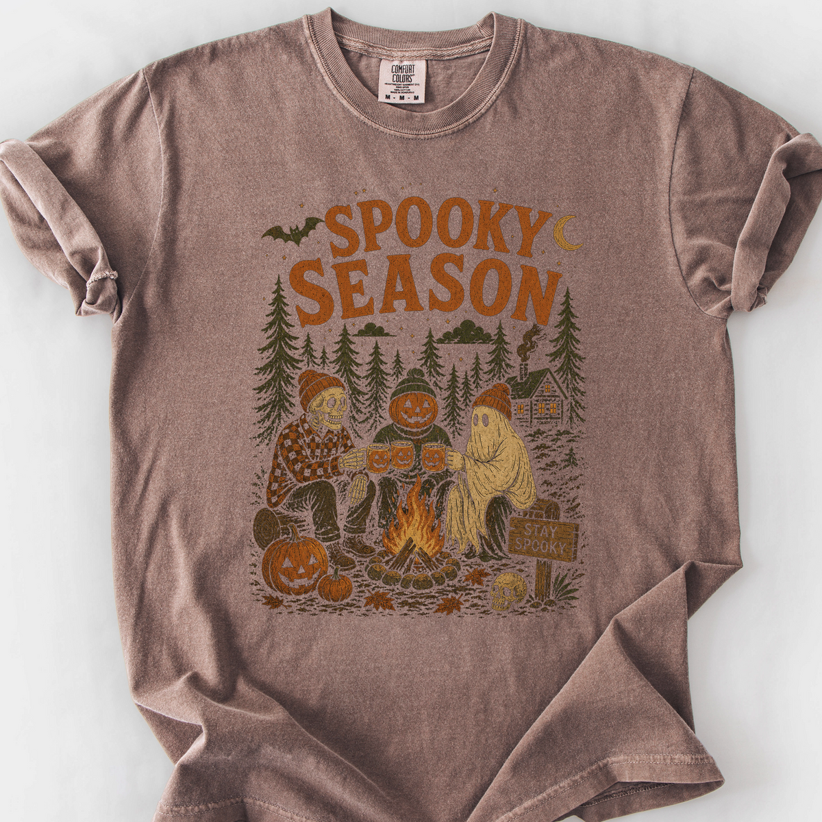 Spooky Season Campfire T-Shirt — Espresso