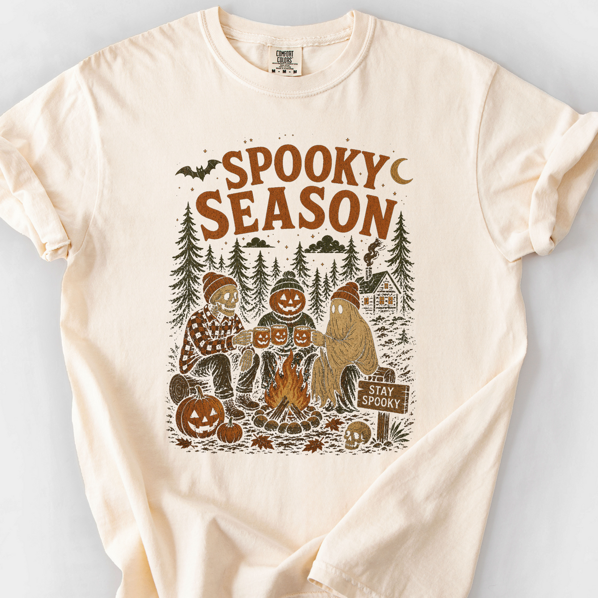 Spooky Season Campfire T-Shirt — Ivory