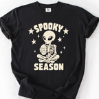 Spooky Season Skeleton T-Shirt — Black