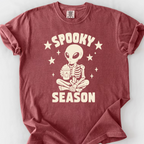 Spooky Season Skeleton T-Shirt — Brick