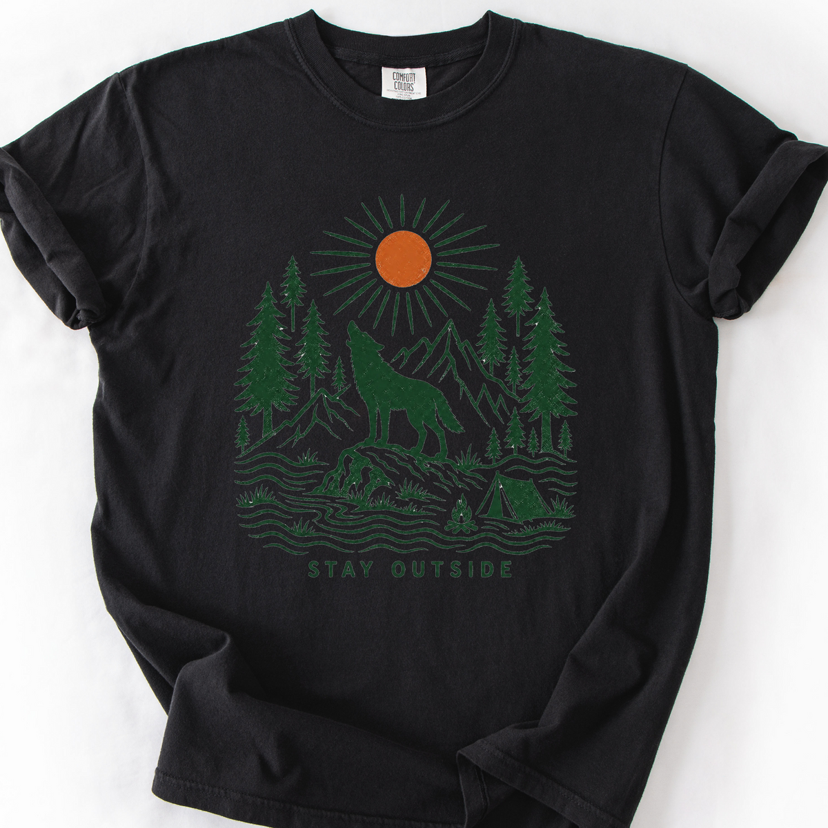 Stay Outside T-Shirt — Black