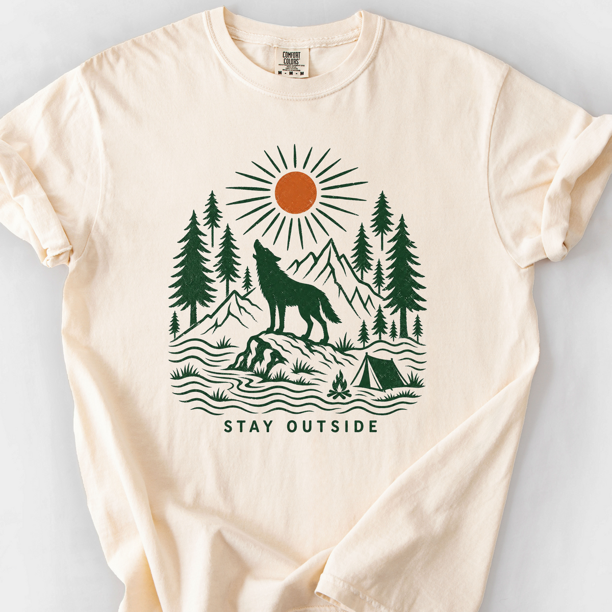 Stay Outside T-Shirt — Ivory