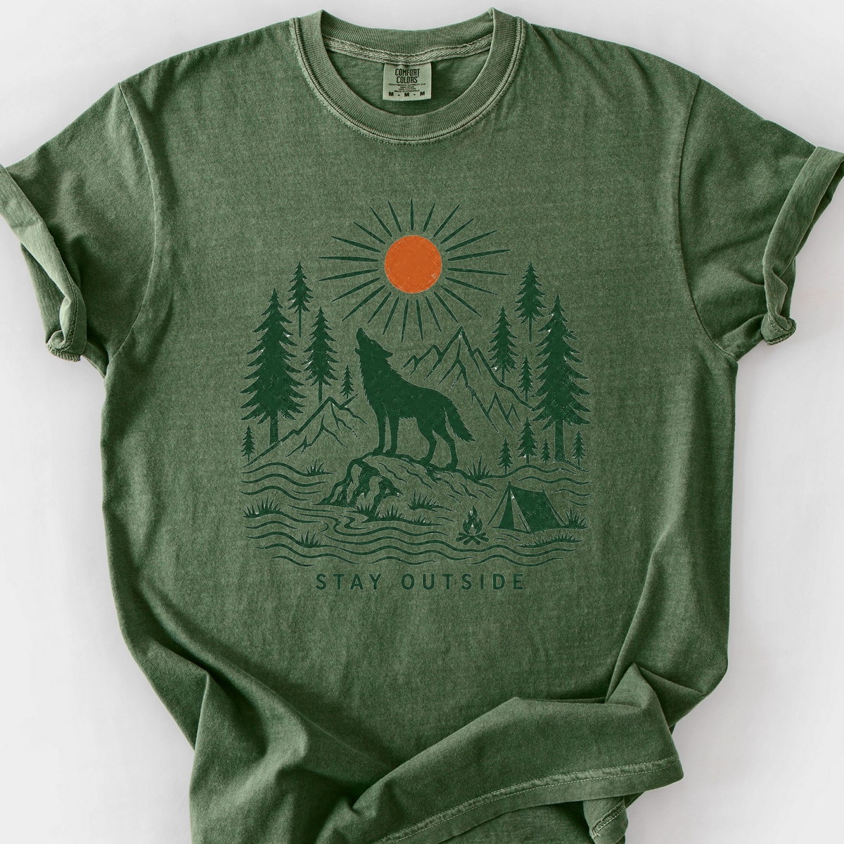 Stay Outside T-Shirt — Moss