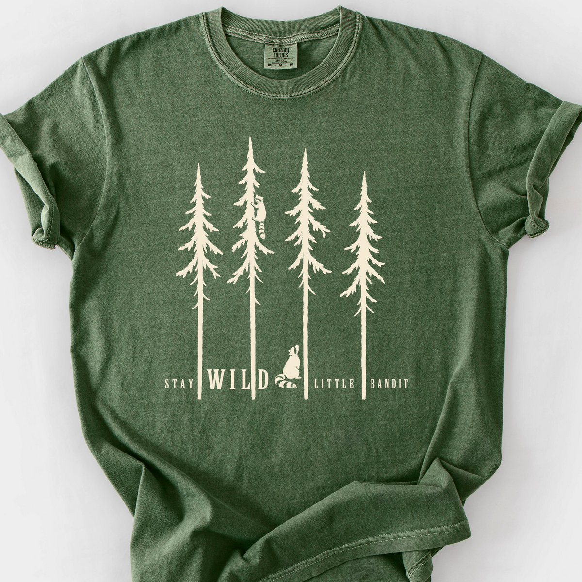 Stay Wild Little Bandit T-Shirt — Moss