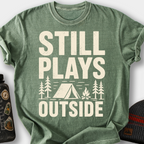 Still Plays Outside (Camping) T-Shirt — Moss