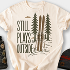 Still Plays Outside (Skis) T-Shirt — Ivory