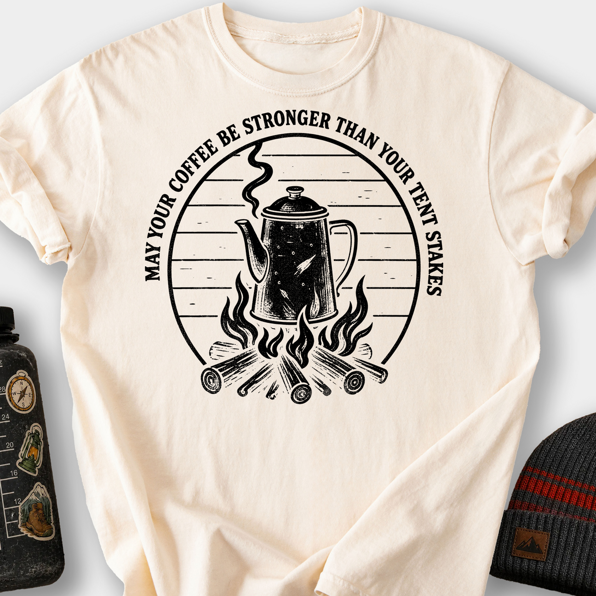 Stronger Than Your Tent Stakes T-Shirt — Ivory