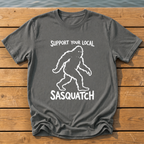 support your local sasquatch outline_rough brush linocut_nano banana pro 0 T-Shirt — Pepper