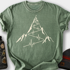 Mountain Heartbeat (Switchbacks) T-Shirt — Moss
