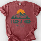Take A Hike Mountains T-Shirt — Brick