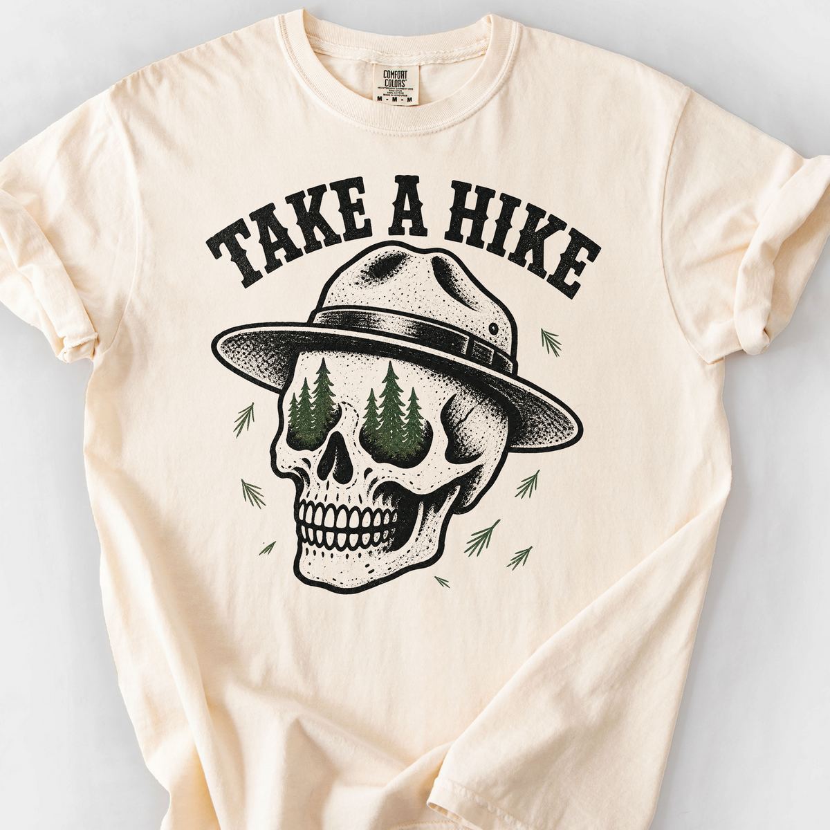 Take A Hike Skull T-Shirt — Ivory